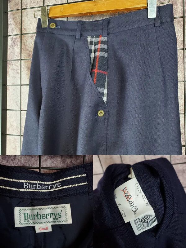 Burberry Burberry Navy Wool Logo Casual Pants Size 23" - 5 Thumbnail