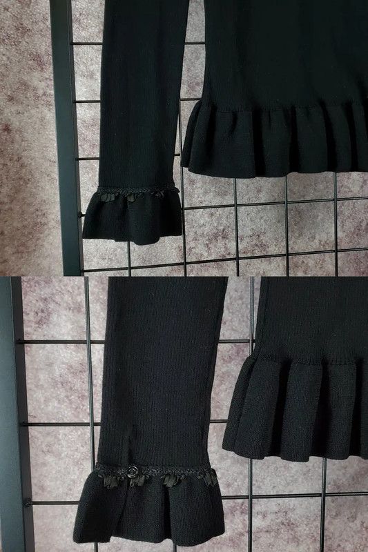 Burberry Burberry Black Wool Embroidered Long Sleeve Top Size S / US 4 / IT 40 - 6 Thumbnail
