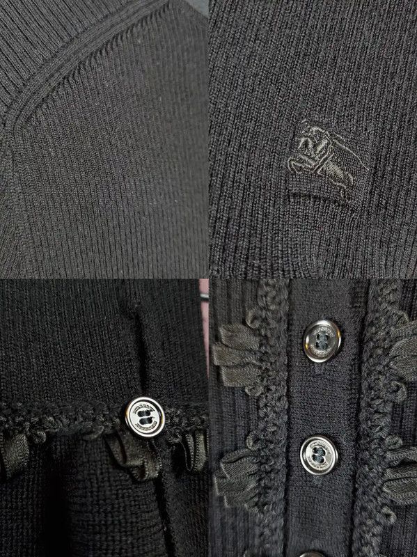 Burberry Burberry Black Wool Embroidered Long Sleeve Top Size S / US 4 / IT 40 - 9 Thumbnail