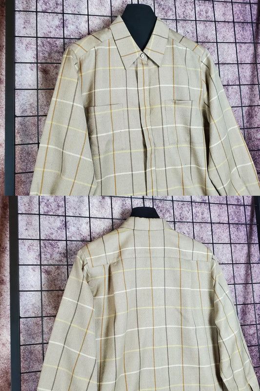 Burberry Burberry Beige Wool Long Sleeve Shirt Size M / US 6-8 / IT 42-44 - 4 Thumbnail