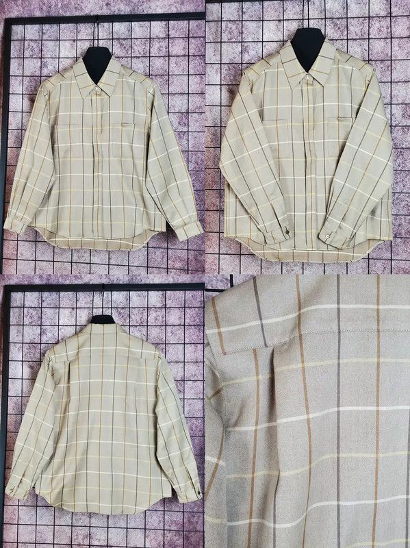 Burberry Burberry Beige Wool Long Sleeve Shirt Size M / US 6-8 / IT 42-44 - 3 Thumbnail