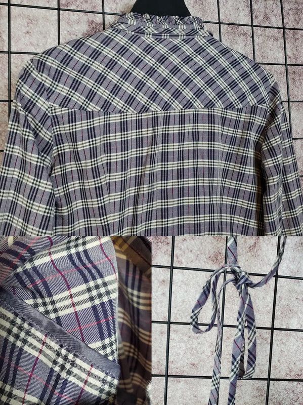 Burberry Burberry Purple Cotton Blend Embroidered Logo Shirt Size S / US 4 / IT 40 - 7 Thumbnail