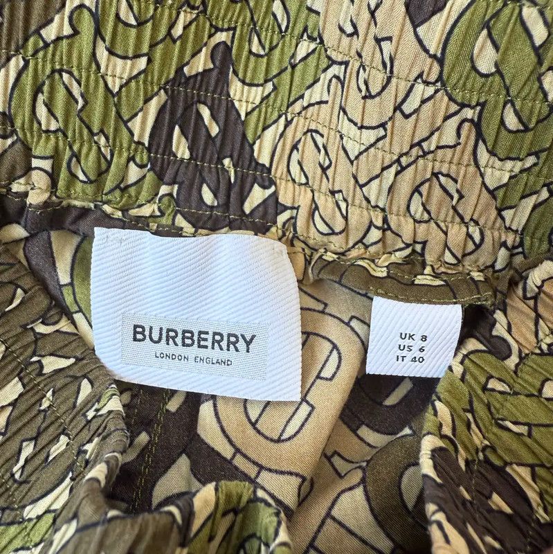 Burberry Burberry Green Cotton Print Summer Shorts Size 23" - 3 Thumbnail