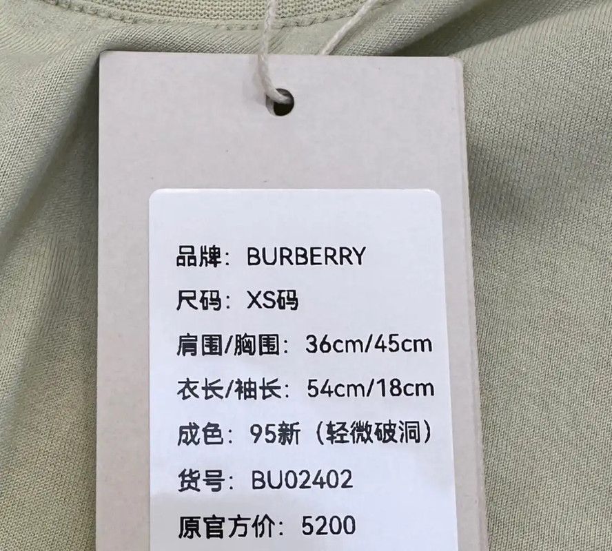 Burberry Burberry Short Sleeve T-Shirt in Light Green Size XS / US 0-2 / IT 36-38 - 9 Thumbnail
