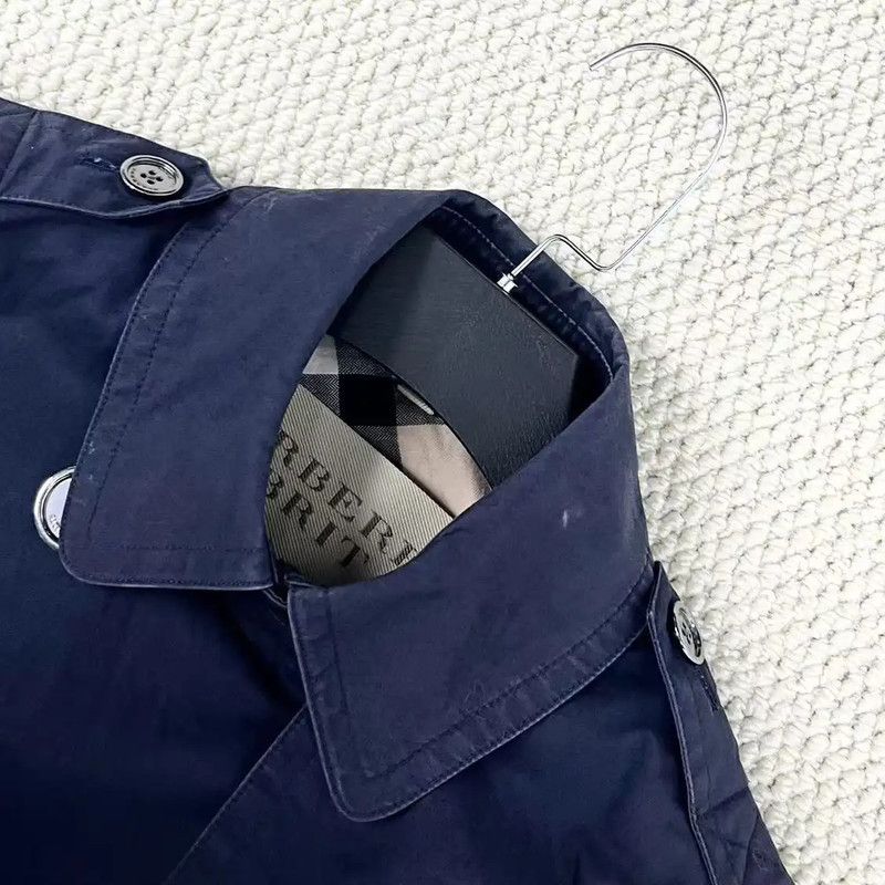 Burberry Burberry Deep Blue Cotton Trench Coat for Women Size M / US 6-8 / IT 42-44 - 3 Thumbnail