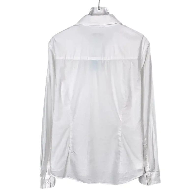 Burberry Burberry White Cotton Women's Long Sleeve Shirt Size L / US 10 / IT 46 - 2 Thumbnail