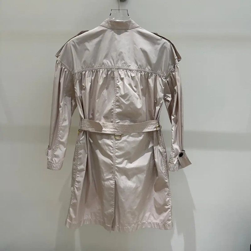 Burberry Burberry Zip-Up Mid-Length Trench Coat in Pale Pink Size L / US 10 / IT 46 - 4 Thumbnail