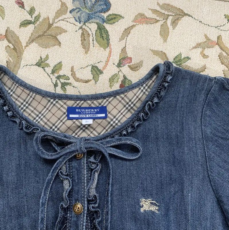 Burberry Burberry Blue Cotton Women's Dress Size S / US 4 / IT 40 - 2 Thumbnail