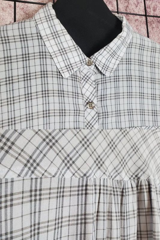 Burberry Burberry Summer Blue-Gray Cotton Blend Plaid Shirt Size S / US 4 / IT 40 - 4 Thumbnail