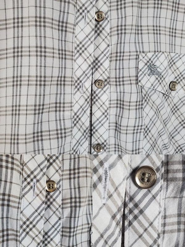 Burberry Burberry Summer Blue-Gray Cotton Blend Plaid Shirt Size S / US 4 / IT 40 - 6 Thumbnail