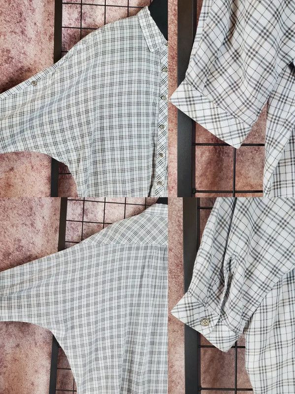 Burberry Burberry Summer Blue-Gray Cotton Blend Plaid Shirt Size S / US 4 / IT 40 - 7 Thumbnail
