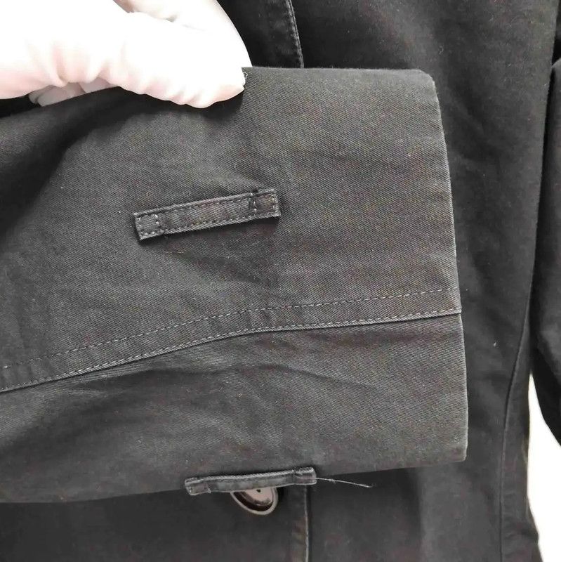 Burberry Burberry Black Long Cotton Trench Coat Size L / US 10 / IT 46 - 8 Thumbnail