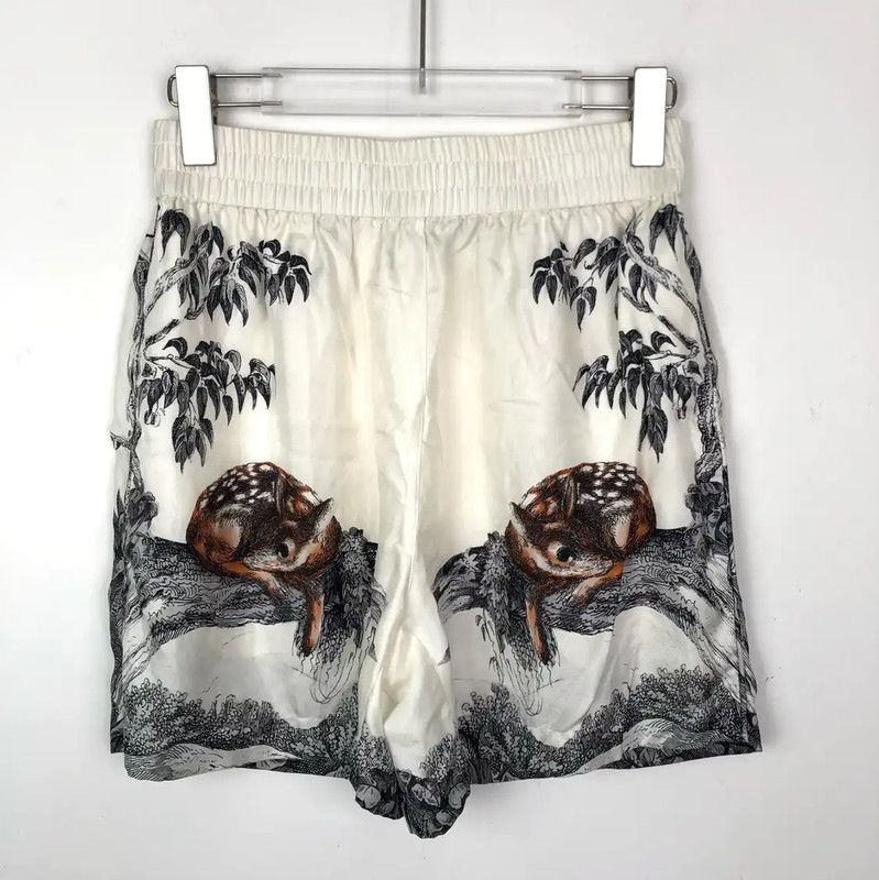 Burberry Burberry Women's Silk Beige Shorts Size 23" - 2 Thumbnail