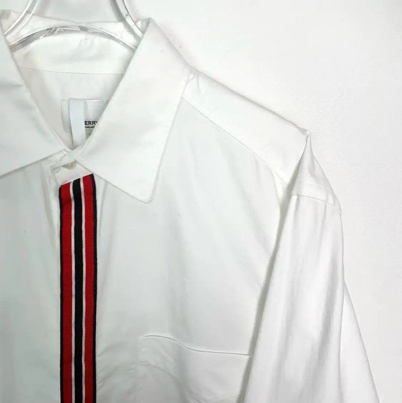 Burberry Burberry White Cotton Women's Shirt with Stripe Size L / US 10 / IT 46 - 3 Thumbnail