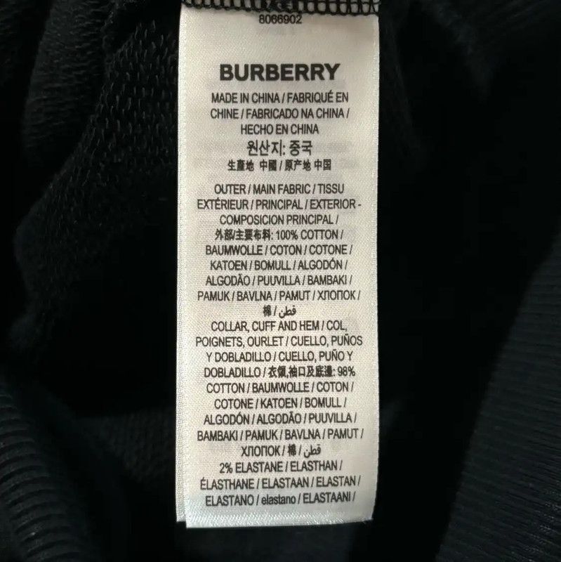 Burberry Burberry Black Cotton Embroidered Long Sleeve Sweatshirt Size S / US 4 / IT 40 - 6 Thumbnail