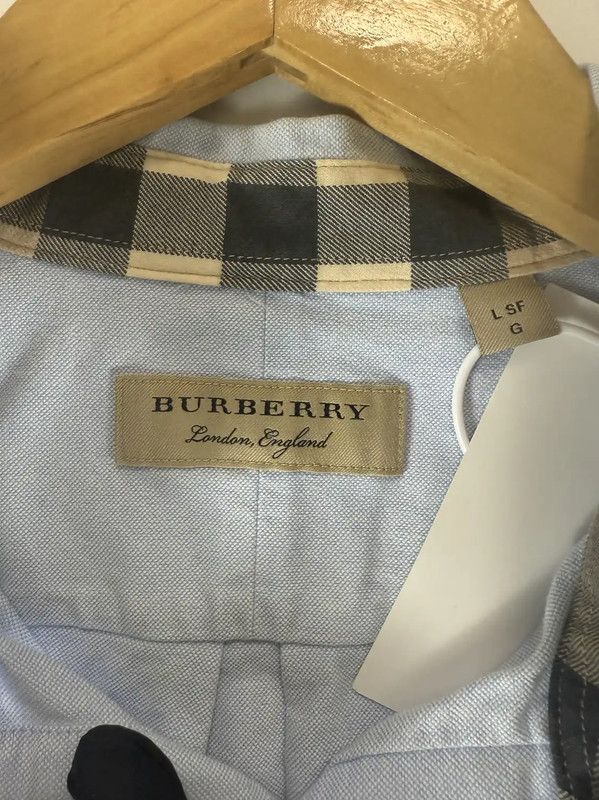 Burberry Burberry Blue Cotton Long Sleeve Shirt Size L / US 10 / IT 46 - 3 Thumbnail