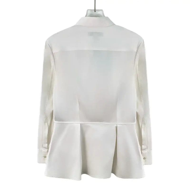 Burberry Burberry Women's White Cotton Peplum Shirt Size XS / US 0-2 / IT 36-38 - 2 Thumbnail