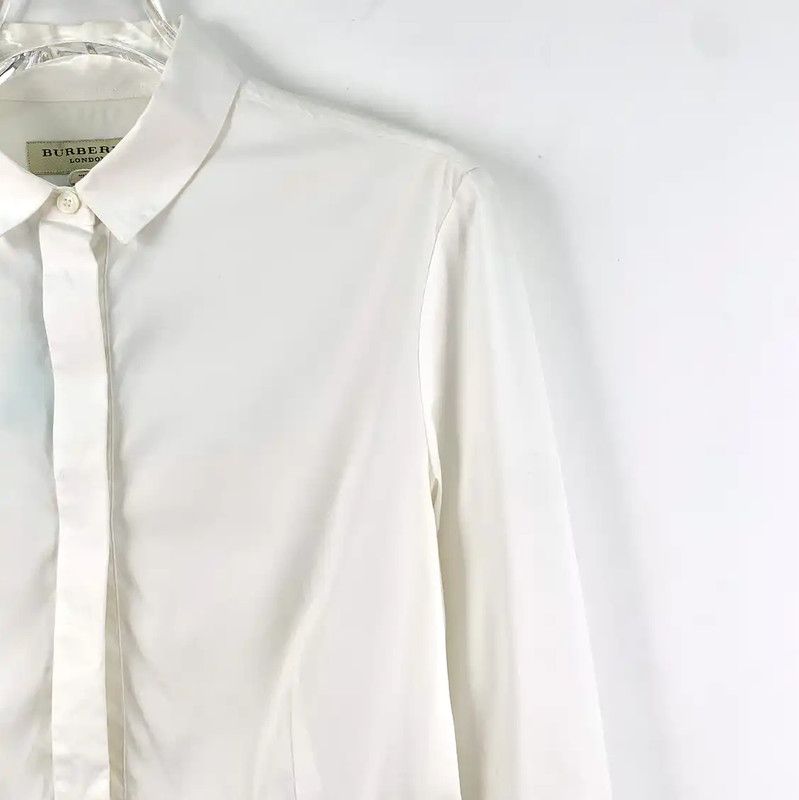 Burberry Burberry Women's White Cotton Peplum Shirt Size XS / US 0-2 / IT 36-38 - 3 Thumbnail