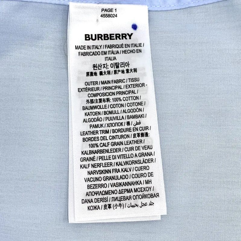 Burberry Burberry Light Blue Cotton Women's Shirt Size ONE SIZE - 6 Thumbnail