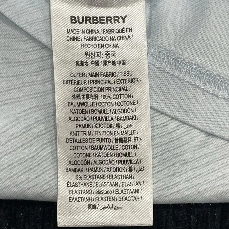 Burberry Burberry Light Blue Cotton Women's T-Shirt Size L / US 10 / IT 46 - 5 Thumbnail