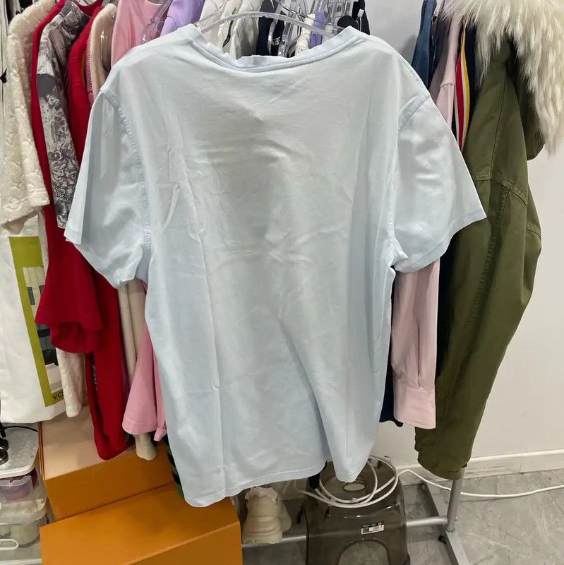 Burberry Burberry Light Blue Cotton Women's T-Shirt Size L / US 10 / IT 46 - 2 Thumbnail