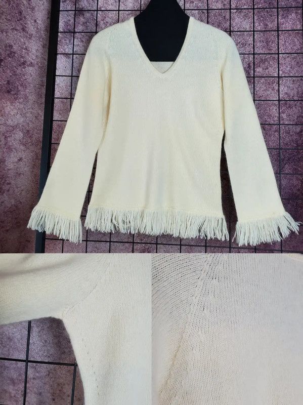 Burberry Burberry Beige Fringe Knit Sweater for Women Size S / US 4 / IT 40 - 5 Thumbnail