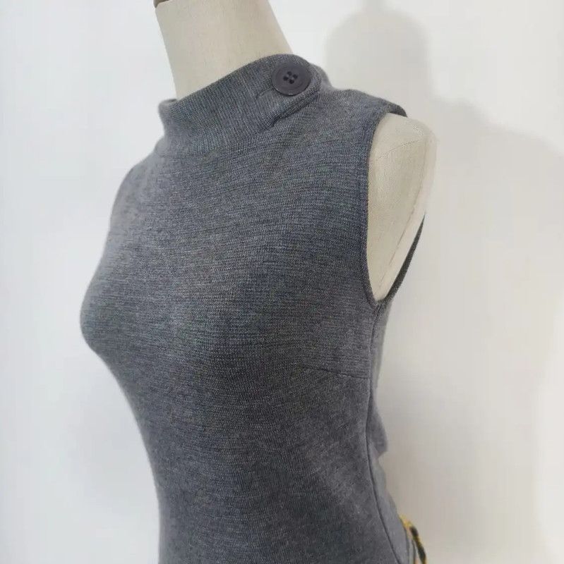 Burberry Burberry Summer Gray Wool Blend Dress Size M / US 6-8 / IT 42-44 - 3 Thumbnail