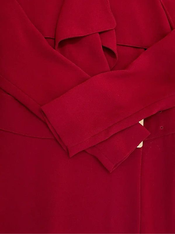 Burberry Burberry Wine Red Long Coat for Women Size S / US 4 / IT 40 - 8 Thumbnail