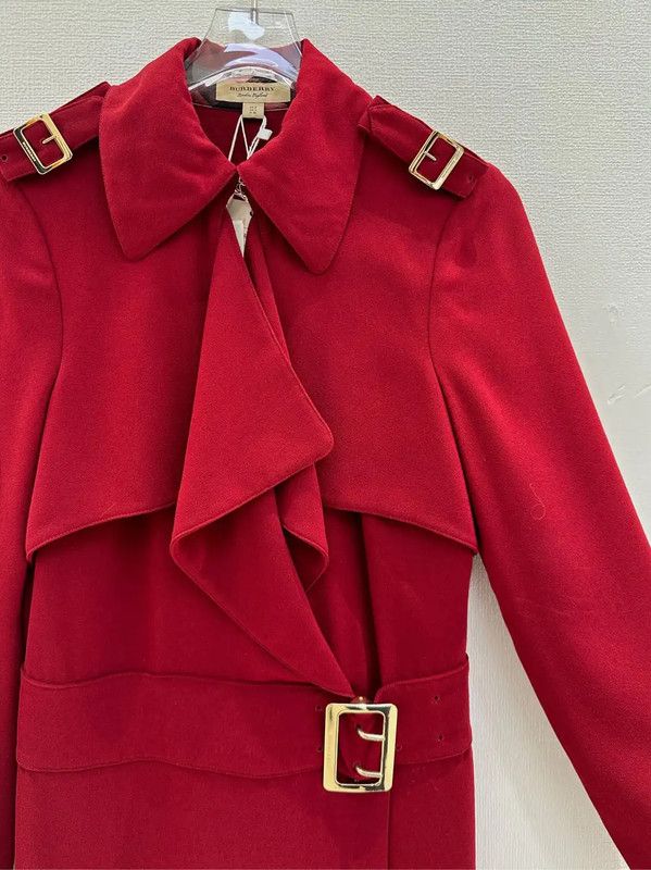 Burberry Burberry Wine Red Long Coat for Women Size S / US 4 / IT 40 - 9 Thumbnail