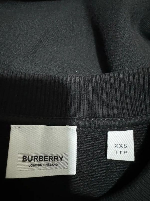Burberry Burberry Black Cotton Logo Sweatshirt Size XXS / US 00 / IT 34 - 4 Thumbnail