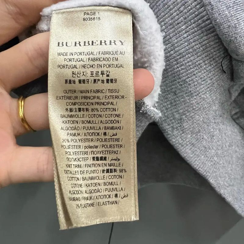 Burberry Burberry Gray Cotton Women's Cropped Sweatshirt Size S / US 4 / IT 40 - 4 Thumbnail