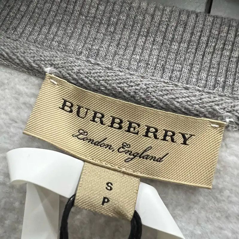 Burberry Burberry Gray Cotton Women's Cropped Sweatshirt Size S / US 4 / IT 40 - 2 Thumbnail