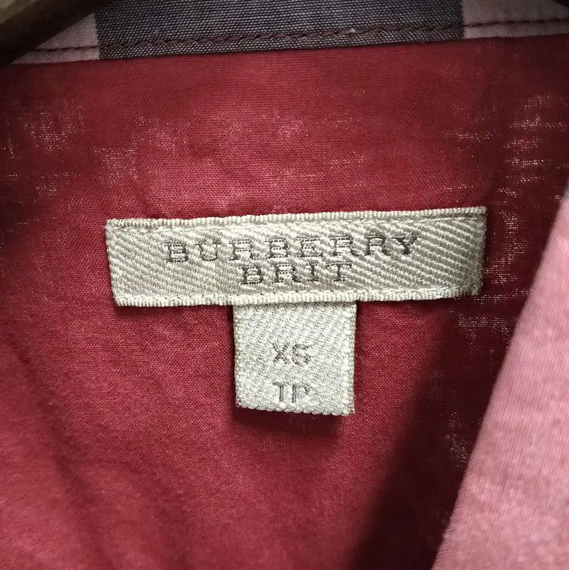 Burberry Burberry Red Long Sleeve Cotton Shirt Size XS / US 0-2 / IT 36-38 - 3 Thumbnail