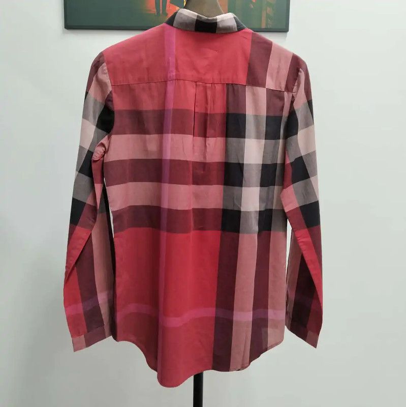 Burberry Burberry Red Long Sleeve Cotton Shirt Size XS / US 0-2 / IT 36-38 - 2 Thumbnail