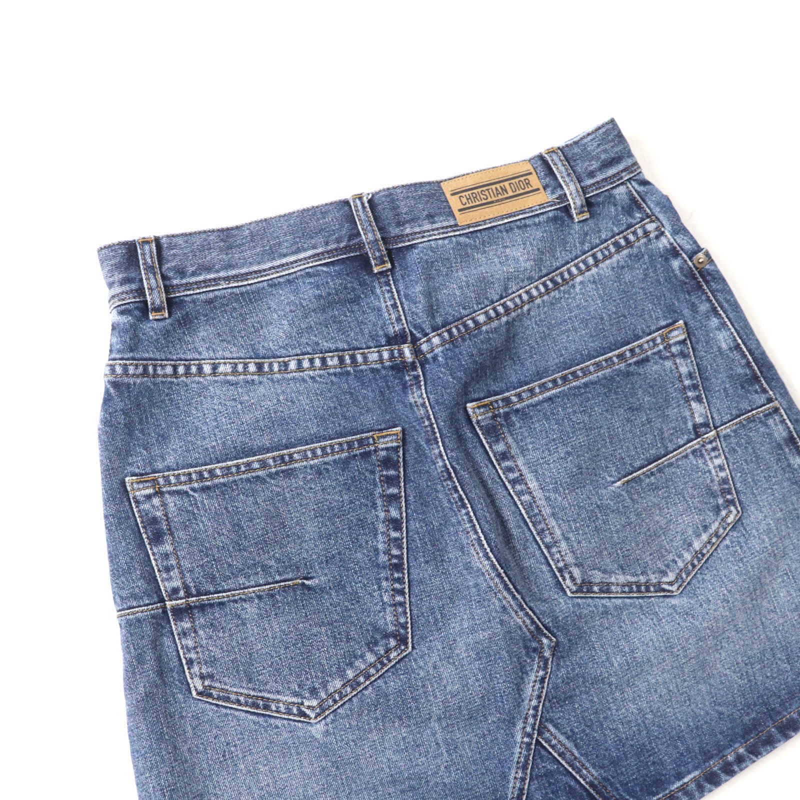 Dior Dior Christian Dior 422J21A3830 Cotton Denim Mini Skirt Cotton Skirts 422J21A3830 DUTY FREE for USA Size ONE SIZE - 4 Thumbnail