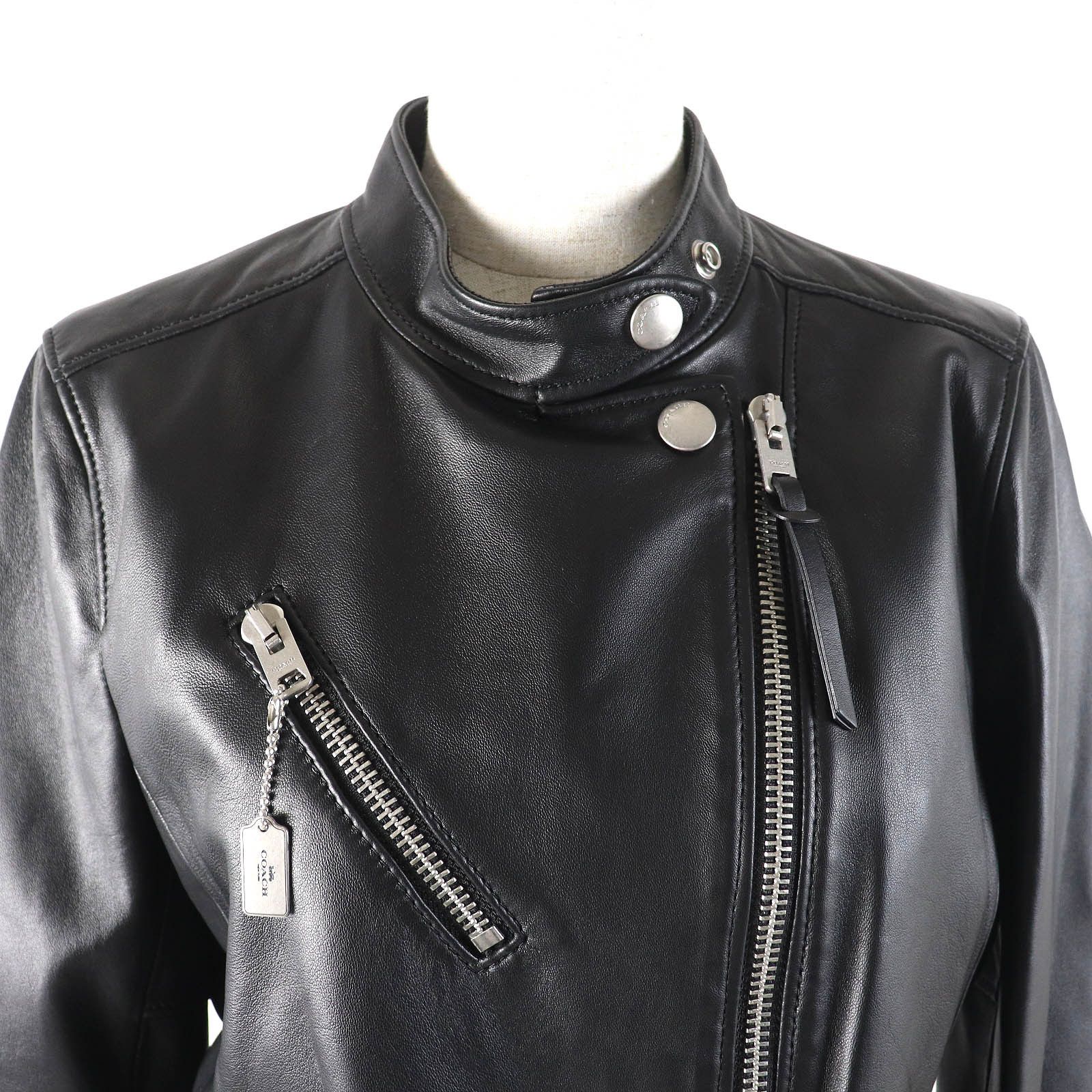 Coach Coach Coach Uptown Racer Jacket Sheep Leather Jacket Leather Outerwear F33830 DUTY FREE for USA Size ONE SIZE - 5 Thumbnail