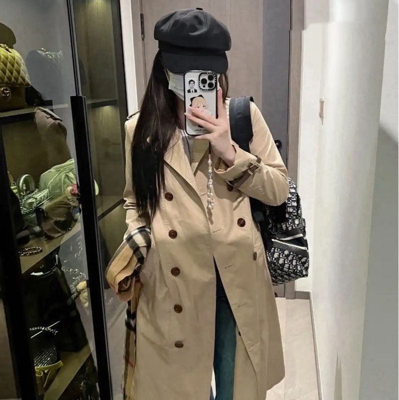 Burberry Burberry Beige Check Mid-Length Trench Coat Size M / US 6-8 / IT 42-44 - 8 Thumbnail