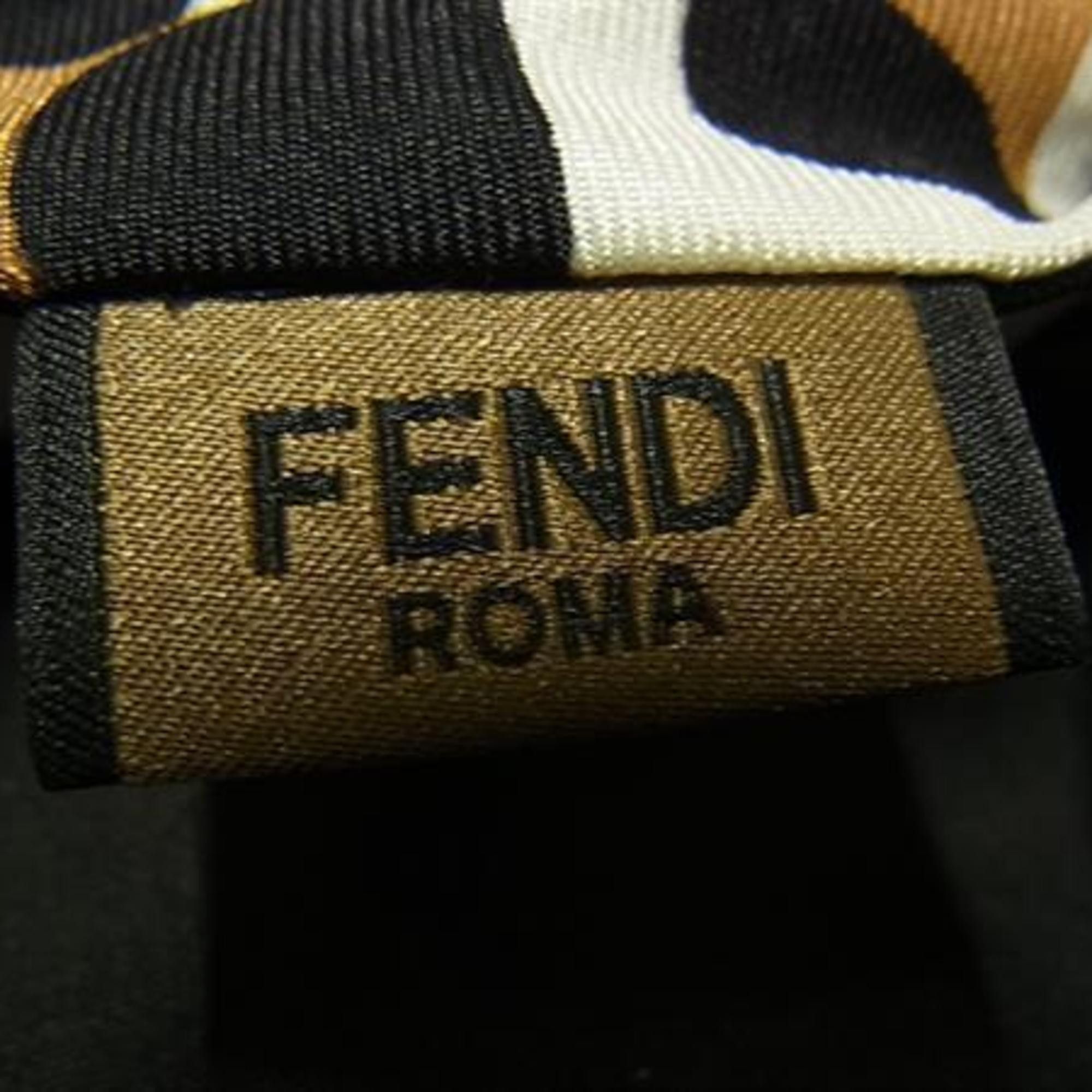 Fendi FENDI Hair Accessory Scrunchie - Brown, Ivory, and Black Silk Women's Tie Ribbon Size ONE SIZE - 2 Thumbnail