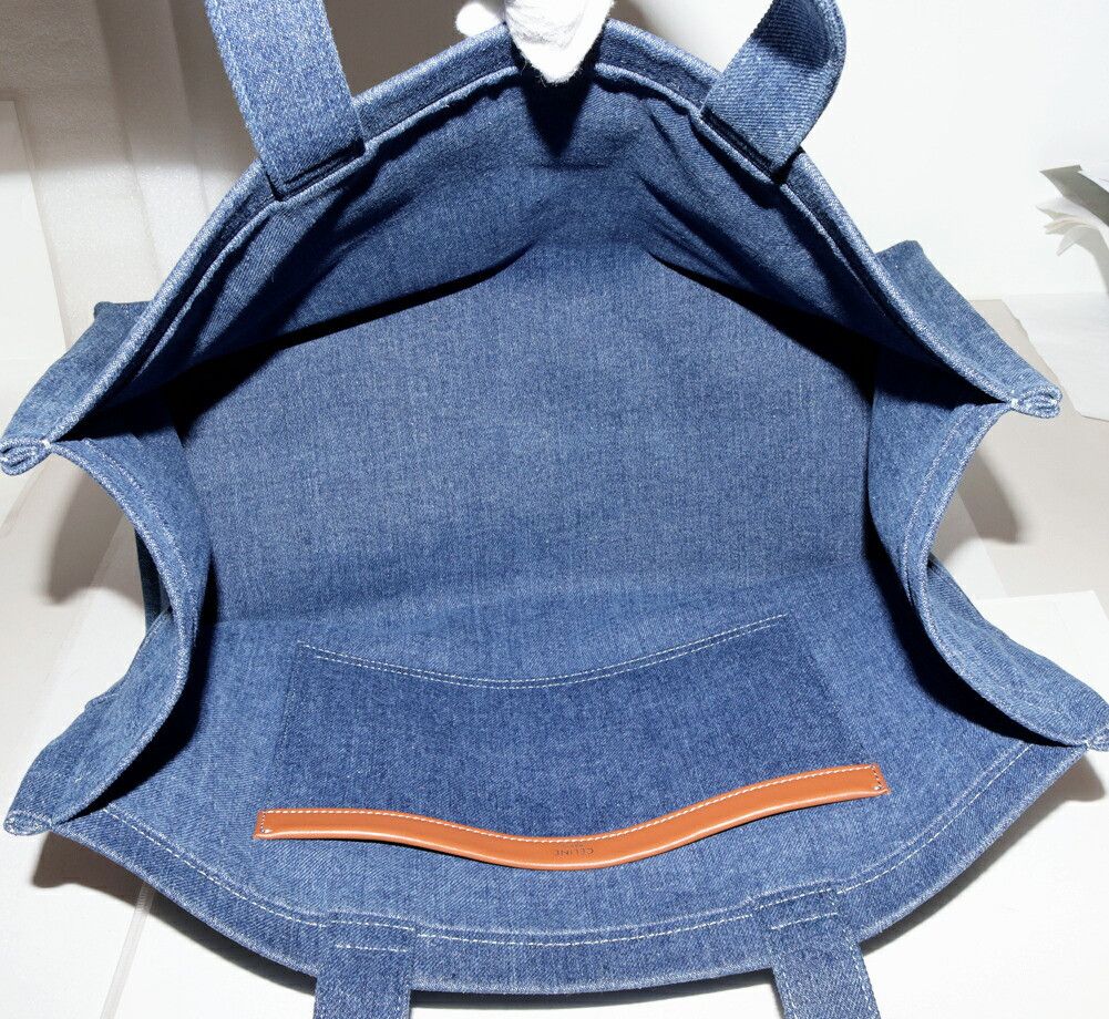 Celine Celine Celine Cabas Denim Canvas 2way Bag Denim Shoulder Bag 196762EF7.07AT DUTY FREE for USA Size ONE SIZE - 4 Thumbnail