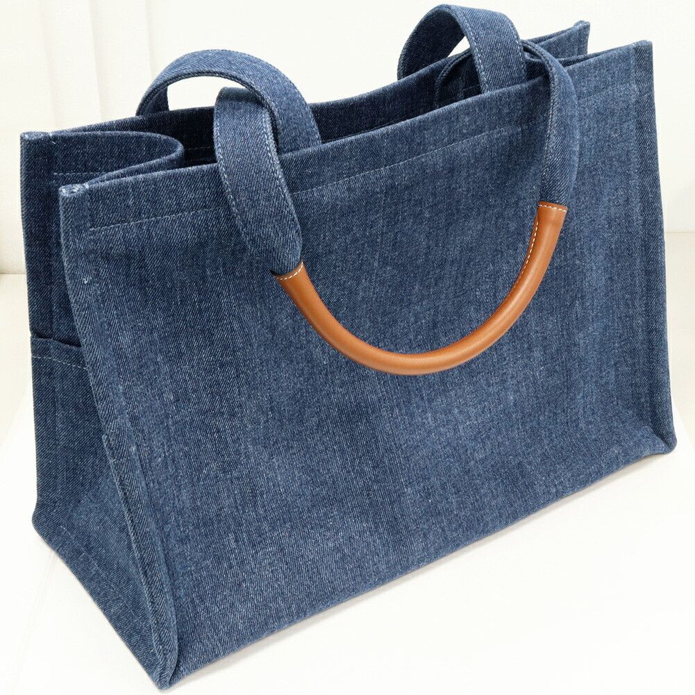 Celine Celine Celine Cabas Denim Canvas 2way Bag Denim Shoulder Bag 196762EF7.07AT DUTY FREE for USA Size ONE SIZE - 3 Thumbnail