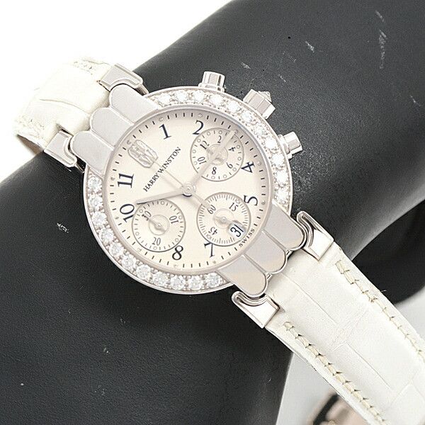 Harry Winston Harry Winston Harry Winston White Gold Premier Chronograph Watch 200UCQ32WLWD Calfskin Quartz 200UCQ32WLWD DUTY FREE for USA Size ONE SIZE - 7 Thumbnail