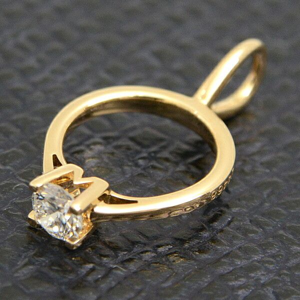 Harry Winston Harry Winston Harry Winston 18K Yellow Gold HW Ring Diamond Pendant Leather Pendant DUTY FREE for USA Size ONE SIZE - 9 Thumbnail