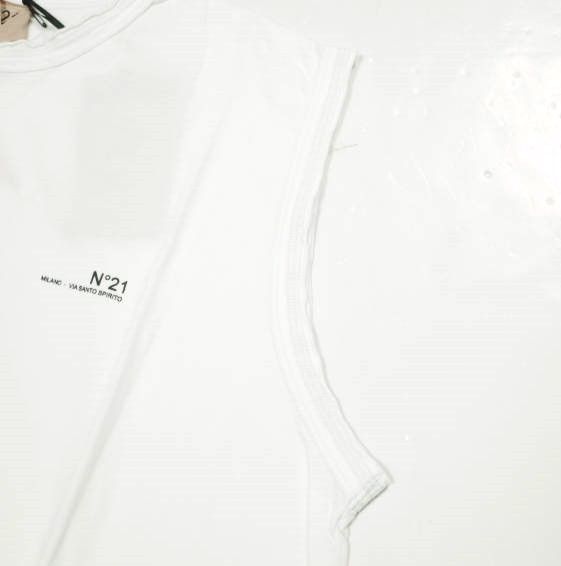Other Other N°21 Logo Print Cotton Sleeveless T-shirt Cotton T-Shirts 22SW-F101-4203 DUTY FREE for USA Size ONE SIZE - 7 Thumbnail