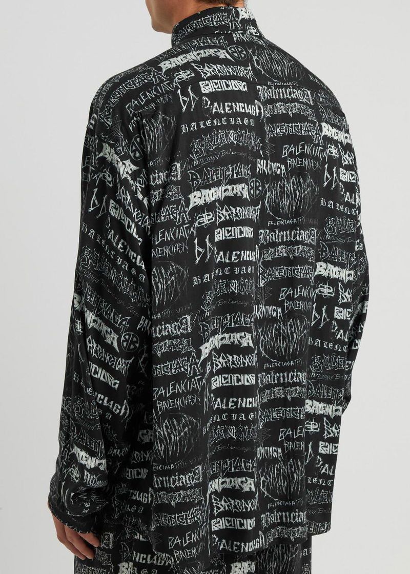 Balenciaga balenciaga Metal diy logo print long sleeve shirt large fit in black Size US M / EU 48-50 / 2 - 3 Thumbnail