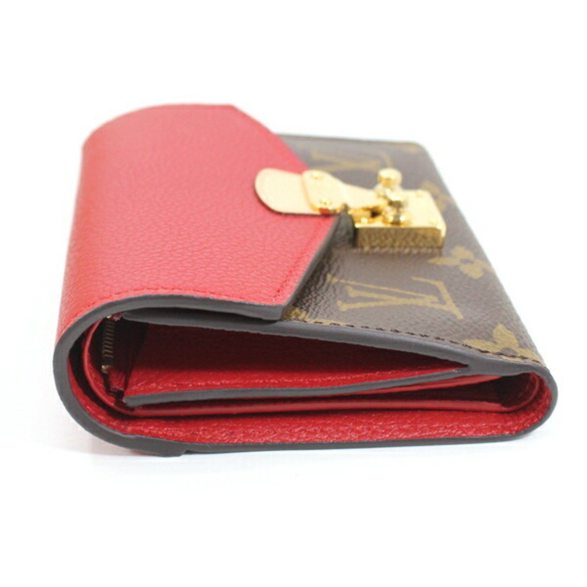 Louis Vuitton Louis Vuitton Women's Trifold Wallet, Portefeuille Pallas Compact, Monogram, Brown and Red, M67478, LOUIS VUITTON Wallet & Coin Purse, TK1780 Size ONE SIZE - 3 Thumbnail