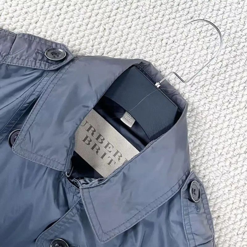Burberry Burberry Grey Mid-Length Nylon Trench Coat Size M / US 6-8 / IT 42-44 - 3 Thumbnail