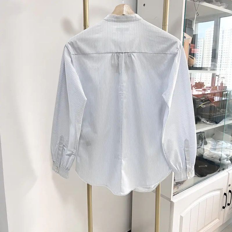 Burberry Burberry Light Blue Cotton Long Sleeve Shirt Size XS / US 0-2 / IT 36-38 - 4 Thumbnail