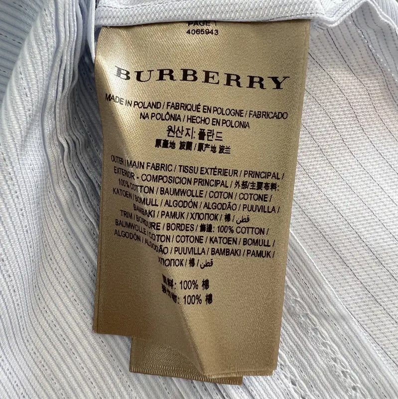 Burberry Burberry Light Blue Cotton Long Sleeve Shirt Size XS / US 0-2 / IT 36-38 - 5 Thumbnail