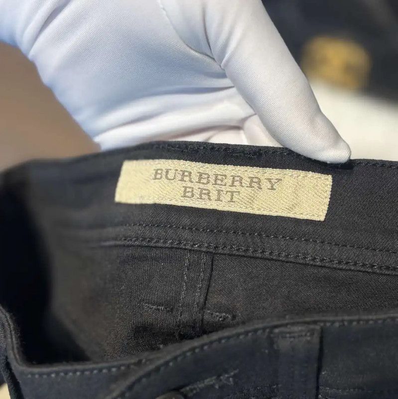 Burberry Burberry Black Cotton Casual Pants for Women Size 23" - 3 Thumbnail