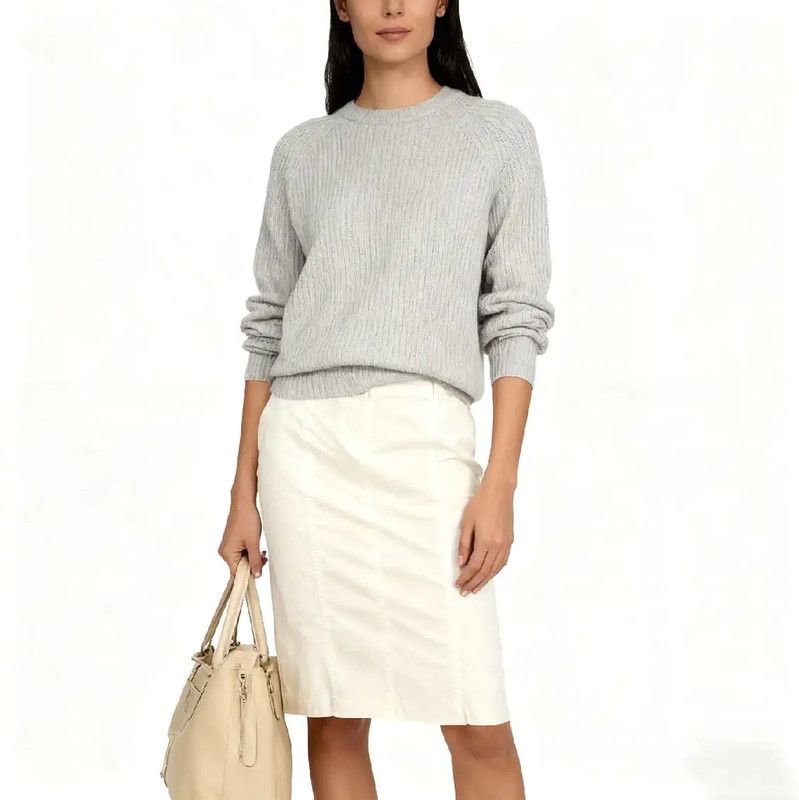 Burberry Burberry White Cotton Skirt for Women Size 23" - 7 Thumbnail